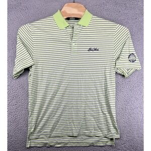 Polo Golf Ralph Lauren Sea Island Green Striped Polo Shirt Cotton Men's Size M